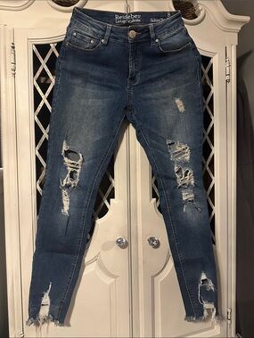 Distressed skinny boy friend jeans 8